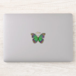 Monogram Emerald Paars Gold Butterfly Sticker