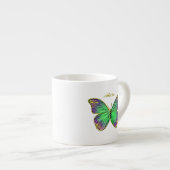 Monogram Emerald Paarse Butterfly Espresso Mok (Voorkant rechts)