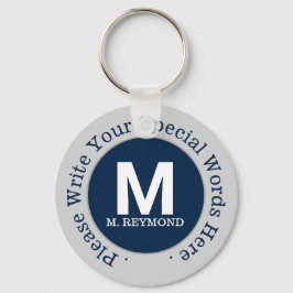 monogram en aangepaste tekst op nice - blauwe prom sleutelhanger