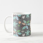 monogram en bladeren koffiemok (Links)
