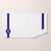 Monogram en blauwe streep op wit bad handdoek (Handdoek)