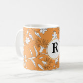 monogram en bloemen koffiemok (Voorkant links)