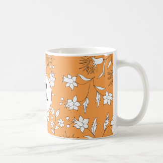 monogram en bloemen koffiemok