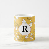 monogram en bloemen koffiemok (Center)