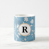 monogram en bloemen koffiemok (Center)