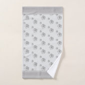 Monogram en bloemen op Silver Grey Bad Handdoek (Handdoek)