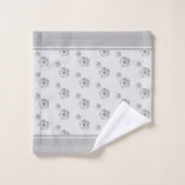 Monogram en bloemen op Silver Grey Bad Handdoek (Wasdoekje)