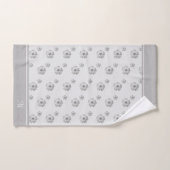 Monogram en bloemen op Silver Grey Bad Handdoek (Handdoek)