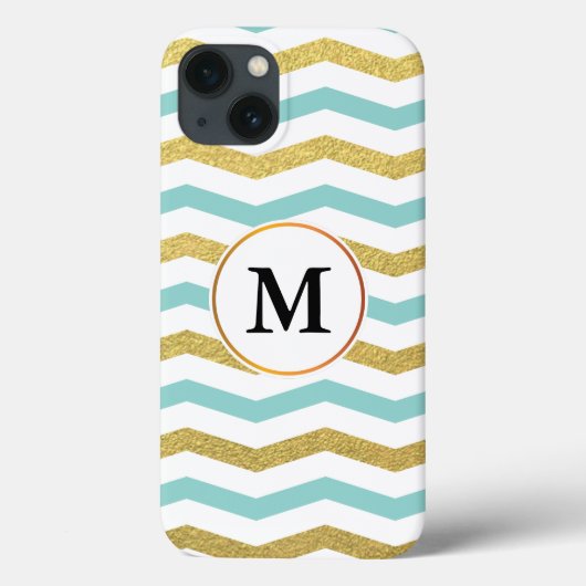 monogram en chevron gepatterd Case-Mate iPhone case (Achterkant)