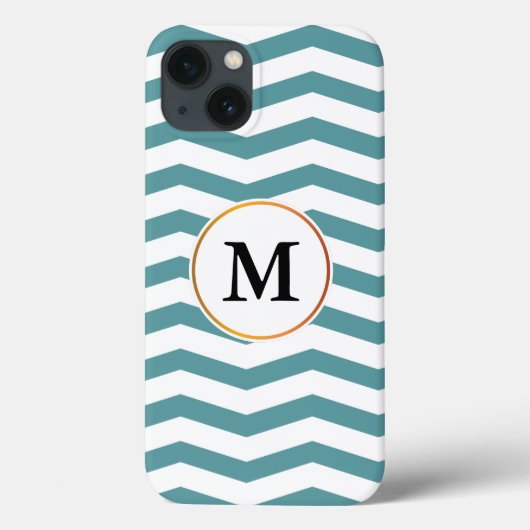 monogram en chevron gepatterd Case-Mate iPhone case (Achterkant)