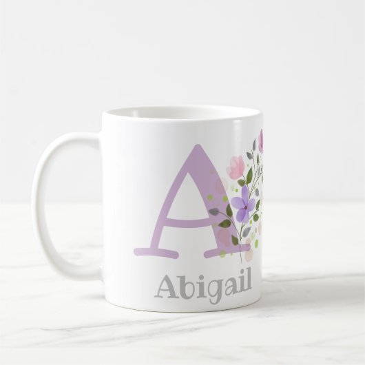 Monogram en Christelijke naam Abigail Coffee Mok (Links)