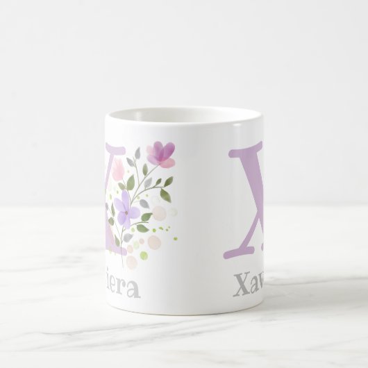 Monogram en Christelijke naam Xaviera Koffiemok (Center)