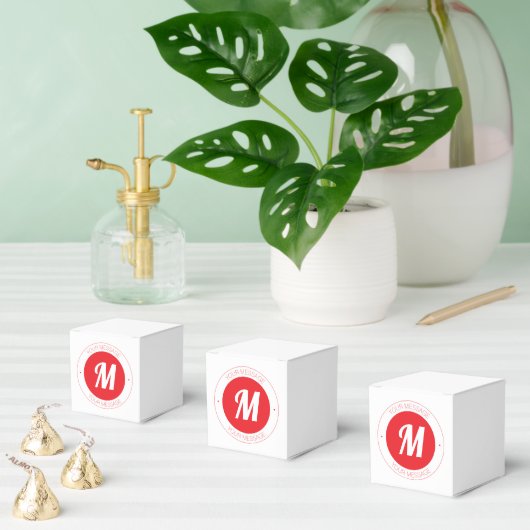  monogram en circulaire tekst Sjabloon Bedankdoosjes (Meervoudige)