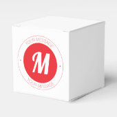  monogram en circulaire tekst Sjabloon Bedankdoosjes (Voorkant Zijde)