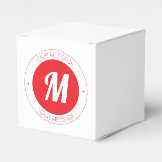  monogram en circulaire tekst Sjabloon Bedankdoosjes (Voorkant Zijde)