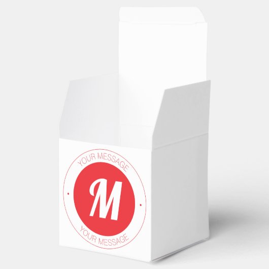  monogram en circulaire tekst Sjabloon Bedankdoosjes (Geopend)