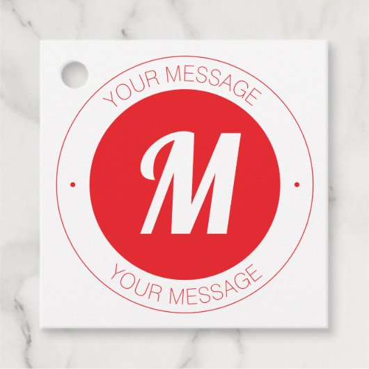  monogram en circulaire tekst Sjabloon Bedankjes Labels (Voorkant)