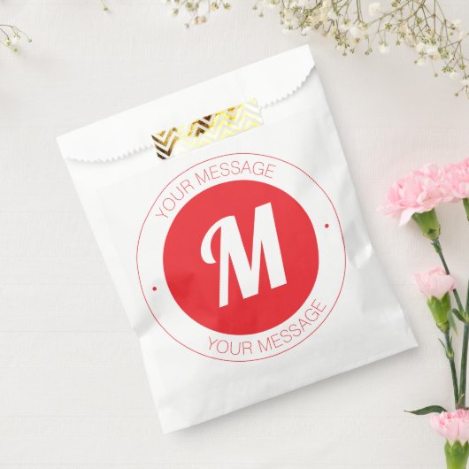  monogram en circulaire tekst Sjabloon Bedankzakje (Gezegeld)