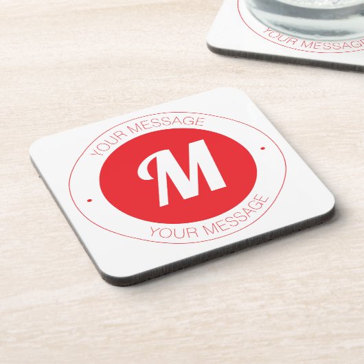  monogram en circulaire tekst Sjabloon Bier Onderzetter (Linkerzijde)