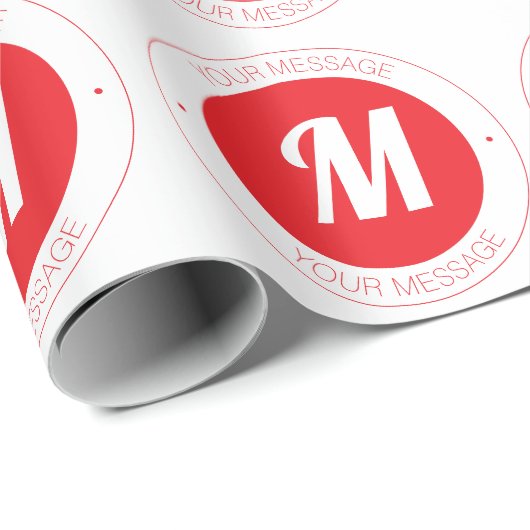 monogram en circulaire tekst Sjabloon Cadeaupapier (Rol Hoek)