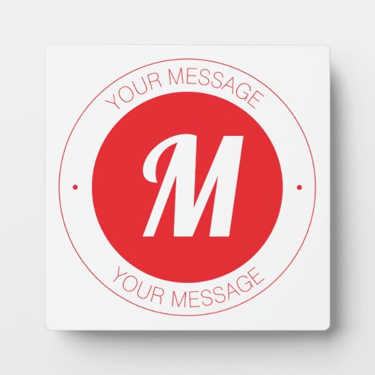  monogram en circulaire tekst Sjabloon Fotoplaat (Voorkant)