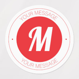  monogram en circulaire tekst Sjabloon Labels