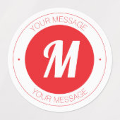  monogram en circulaire tekst Sjabloon Labels (Design 1)