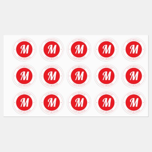  monogram en circulaire tekst Sjabloon Labels (Vel)