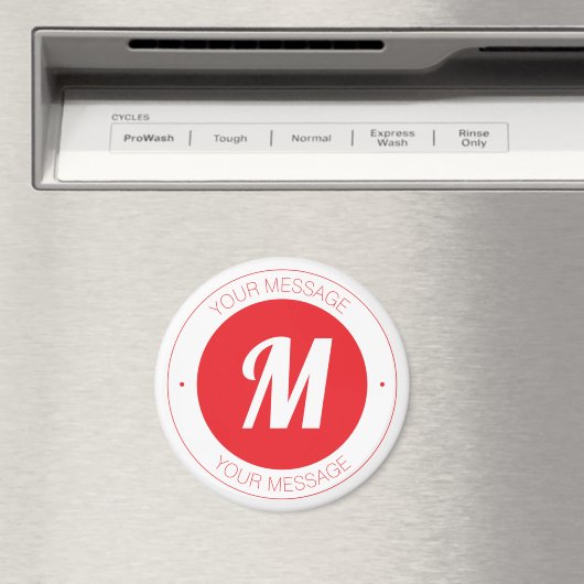 monogram en circulaire tekst Sjabloon Magneet (Insitu (Vaatwasser))