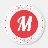  monogram en circulaire tekst Sjabloon Magneet (Voorkant)