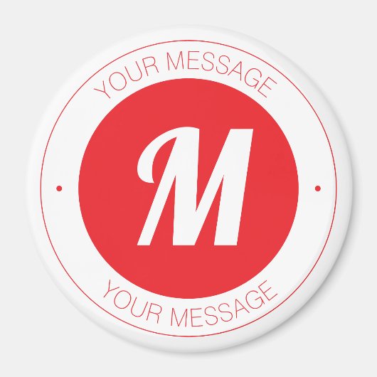  monogram en circulaire tekst Sjabloon Magneet (Voorkant)