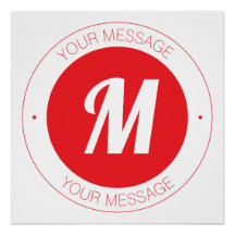  monogram en circulaire tekst Sjabloon