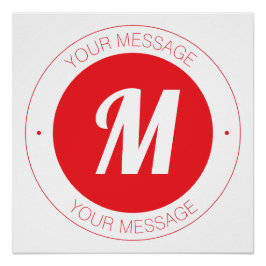  monogram en circulaire tekst Sjabloon Perfect Poster
