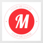  monogram en circulaire tekst Sjabloon Raamsticker (Vel)