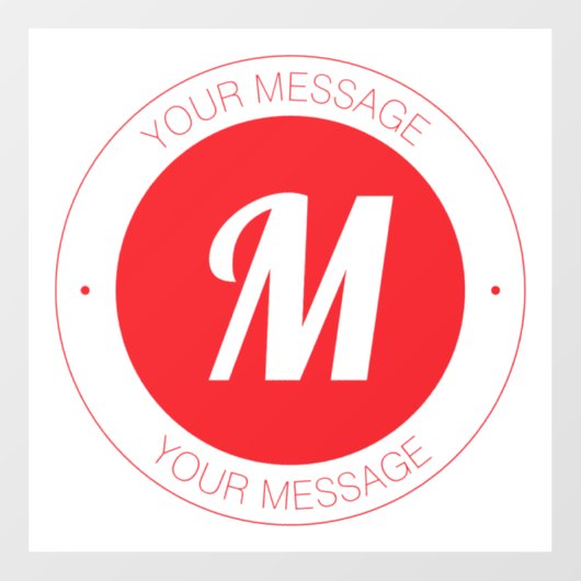 monogram en circulaire tekst Sjabloon Raamsticker (Vel)
