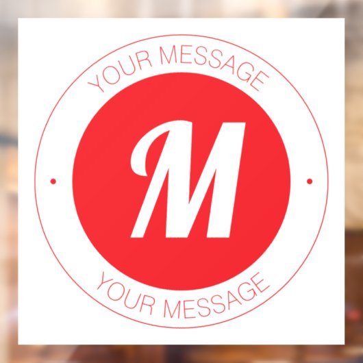  monogram en circulaire tekst Sjabloon Raamsticker (Vel 2)