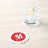  monogram en circulaire tekst Sjabloon Ronde Kartonnen Onderzetter (Insitu)