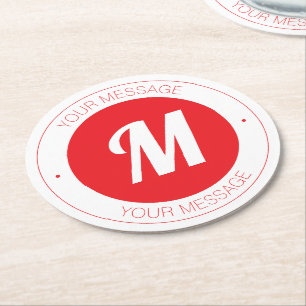  monogram en circulaire tekst Sjabloon Ronde Kartonnen Onderzetter