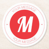  monogram en circulaire tekst Sjabloon Ronde Kartonnen Onderzetter (Voorkant)