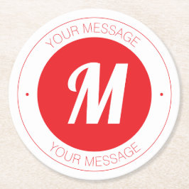  monogram en circulaire tekst Sjabloon Ronde Kartonnen Onderzetter