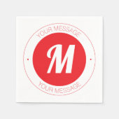  monogram en circulaire tekst Sjabloon Servet (Voorkant)