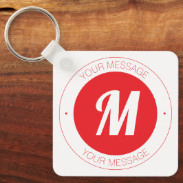  monogram en circulaire tekst Sjabloon Sleutelhanger