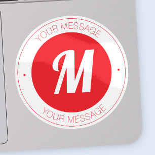 monogram en circulaire tekst Sjabloon Sticker