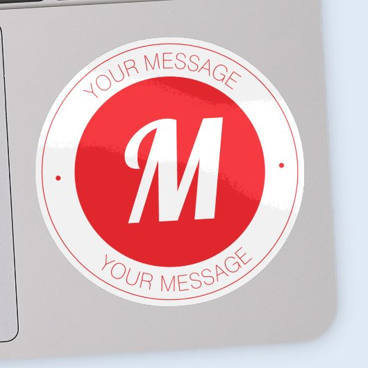 monogram en circulaire tekst Sjabloon Sticker