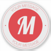 monogram en circulaire tekst Sjabloon Sticker (Voorkant)