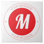  monogram en circulaire tekst Sjabloon Tegeltje (Voorkant)