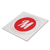  monogram en circulaire tekst Sjabloon Tegeltje (Zijkant)