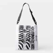 Monogram en Cute Zebra Pattern Trendy Crossbody Tas (Achterkant)