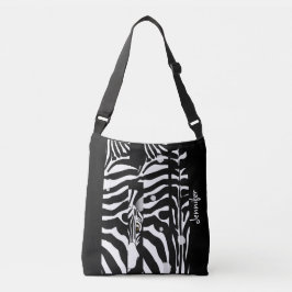 Monogram en Cute Zebra Pattern Trendy Crossbody Tas
