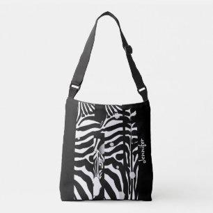 Monogram en Cute Zebra Pattern Trendy Crossbody Tas
